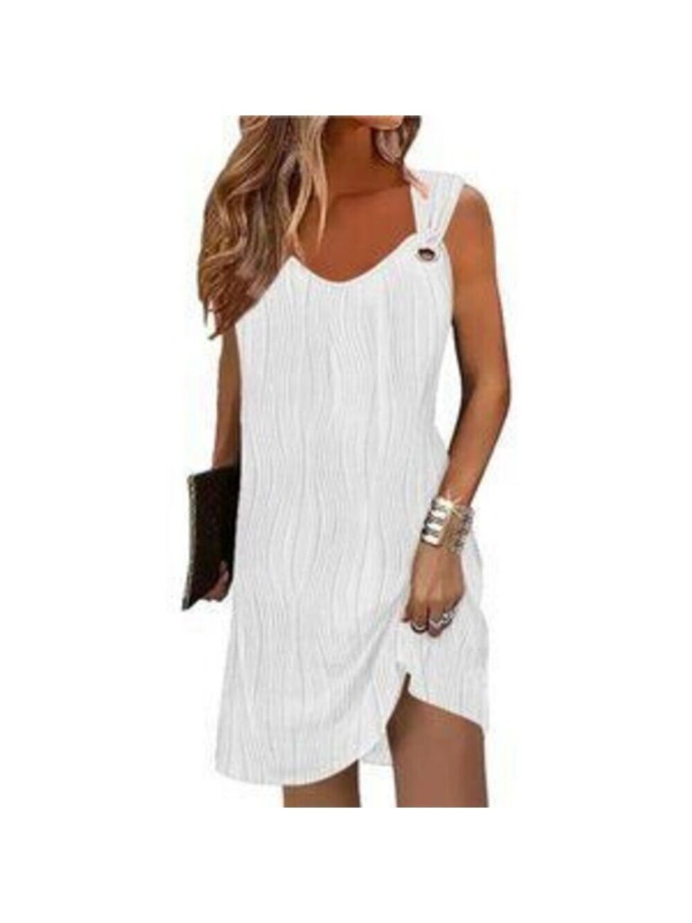 Women's Sundress Sleeveless Swimsuit Cover Ups Casual Tank Tshirt Dress